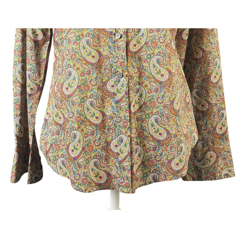 J. Crew Slim Perfect Top Size 8 Liberty Lee Manor Paisley Button Down Preppy - Picture 6 of 12